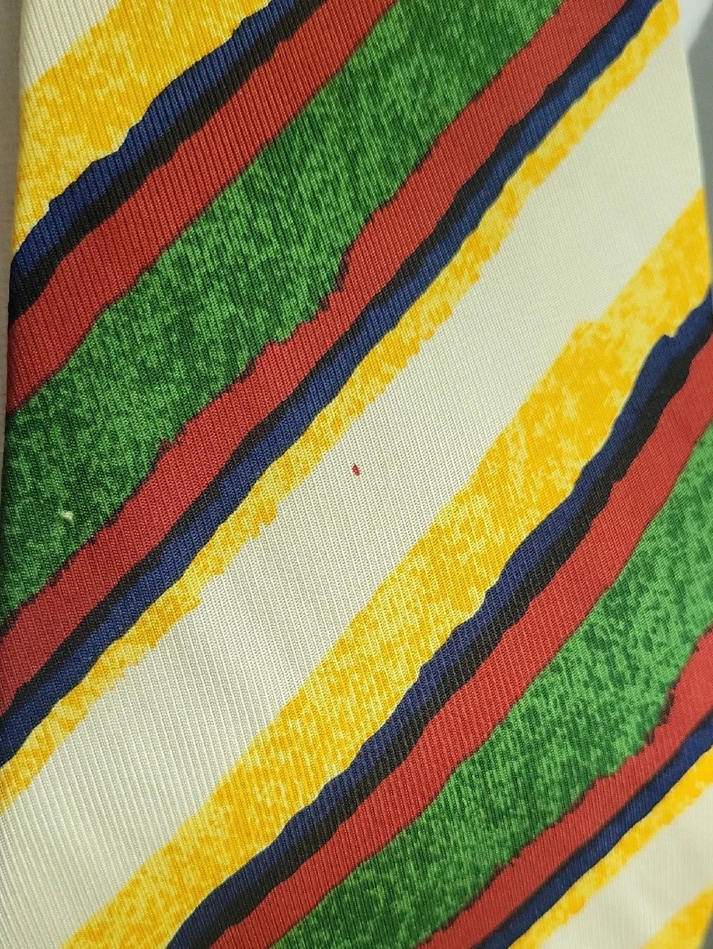 Vintage J. Crew Silk Striped Green, Red, Purple/Blue, Yellow & Cream Men's Tie